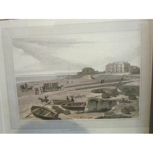 4095 - Two landscape engravings including 'Bognor', together with a late 18th Century portrait engraving of... 