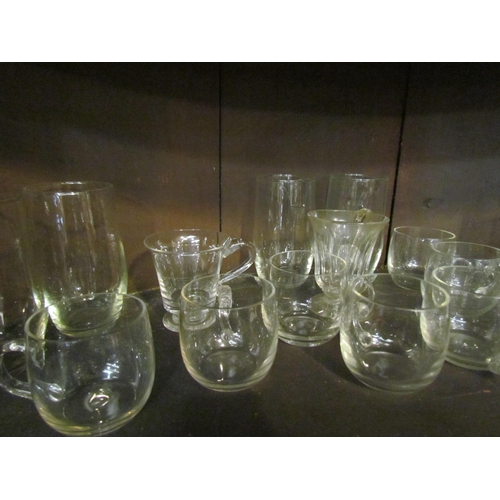 4150 - A selection of glassware including early 20th century examples, custard cups, chips to some