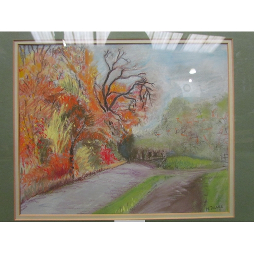 4170 - MARION DANES: A pastel of Deanery Hill, framed and glazed, 22cm x 27cm  (R)    £10