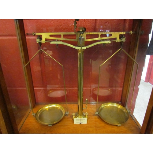 4171 - A Philip Harris Ltd. of Birmingham set of laboratory scales with two cased sets of weights