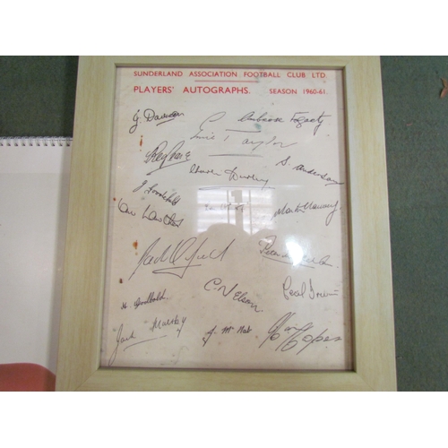 4253 - Ephemera including death of King George VI newspapers, framed Sunderland AFC Autographs, Esso FA cup... 