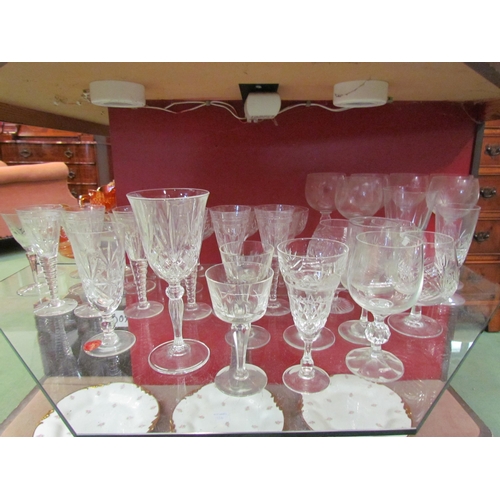 4255 - A collection of cut glass sherry glasses, brandy glasses, to include a set of six Stuart Crystal (qt... 