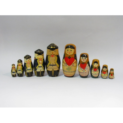 4260 - Two sets of Russian dolls, one female the other sailors