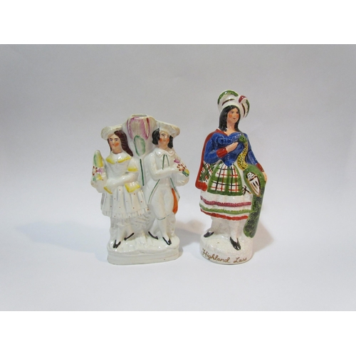 4286 - Two Staffordshire figures including Highland lass