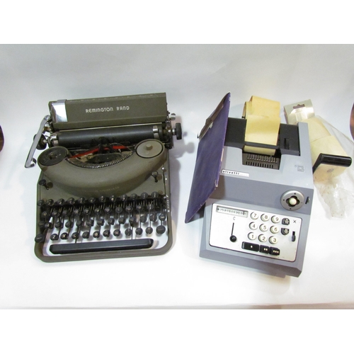 4325 - An Olivetti adding machine and a vintage typewriter (2)