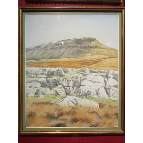 1060 - A pastel view of Penyghent Fell, one of the highest peaks in the Yorkshire Dales, by Yorkshire artis... 