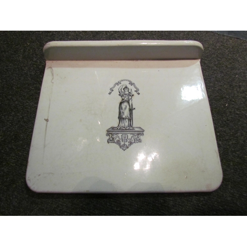 1115 - A set of blue painted shop scales by Day and Millward, with white ceramic plate a/f