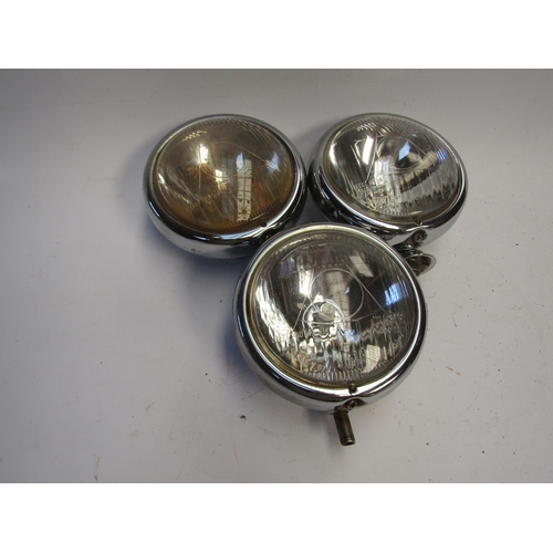 9058 - Three chromed Jute lamps, chrome a/f