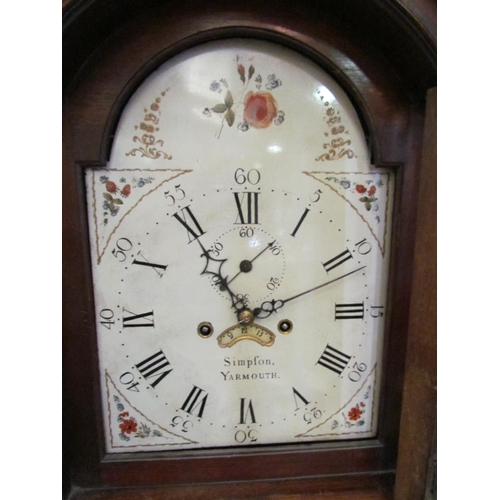 1012 - A late 18th Century mahogany longcase clock, the painted face named 