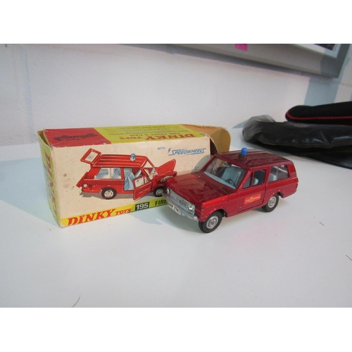 1364 - A Dinky fire chief's car in original box, a Matchbox 1938 Lagonda Drophead Coupe and a Matchbox 1913... 