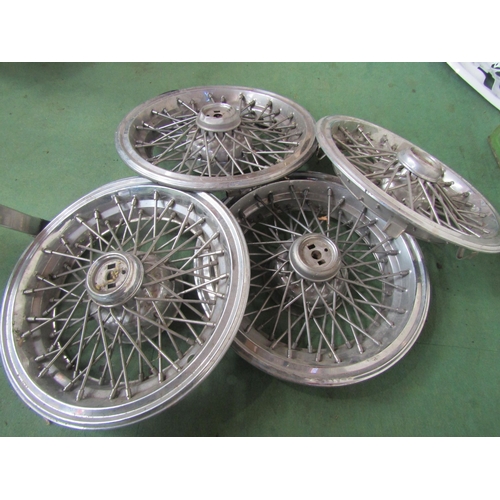 9034 - Four chromed spoked wheel trims