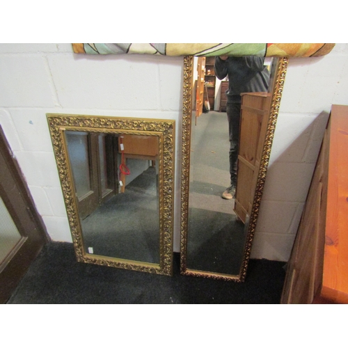 1025 - Two modern gilt mirrors with acanthus detail, rectangluar and full length   (R) £20