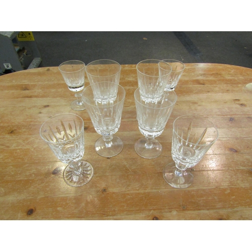 1105 - Eight Brierley cut glass wine glasses in two different sizes