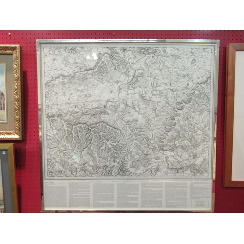 1127 - Two framed maps, Oxford and Dieppe 1882, 79cm x 81cm and 65cm x 85cm including frames