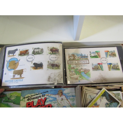 1289 - A collection of tea, cigarette and bubblegum cards and an album of first day covers