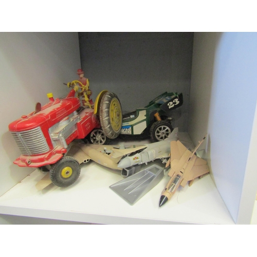 1290 - Vintage toy tractor, metal model planes etc