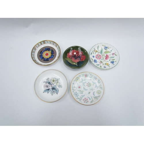 1357 - A Moorcroft pin dish together with Minton and Worcester pin dishes (5)