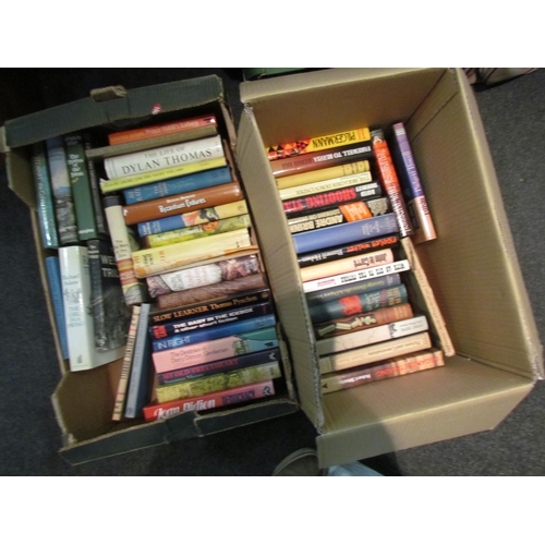 1457 - Two boxes of modern first editions etc, including Lawrence Durrell, Wolf Mankowitz, Angus Wilson, Ri... 