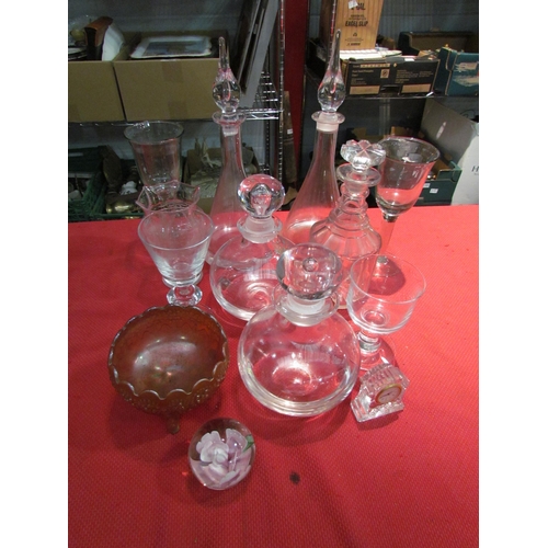 1475 - A collection of glass including Dartington crystal decanters, glasses, Whitefriars crystal miniature... 