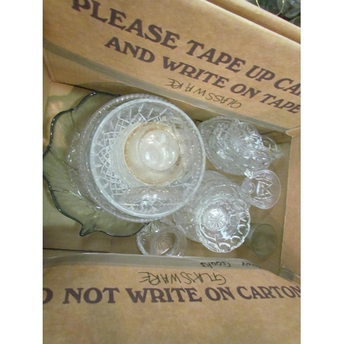 1492 - Three boxes of glassware, bowls, wine glasses etc   (E) £10-15