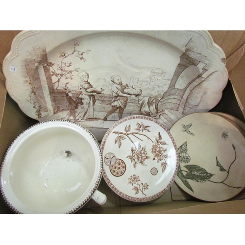 1493 - A selection of mixed china / dinner wares to include Copeland Spode and W.B. & Son meat plate