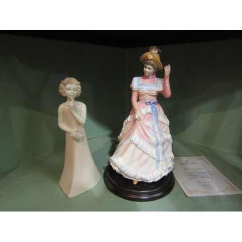 4037 - Five porcelain figures, three Royal Worcester, one Coalport and a Royal Doulton 