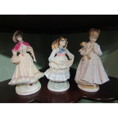 4037 - Five porcelain figures, three Royal Worcester, one Coalport and a Royal Doulton 