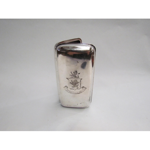 4274 - A silver plated cigar case with engraved crest 