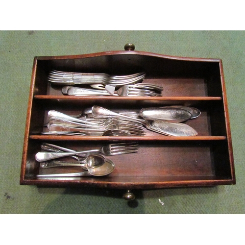 4320 - A quantity of assorted plated wares including flatware candlesticks, goblets etc