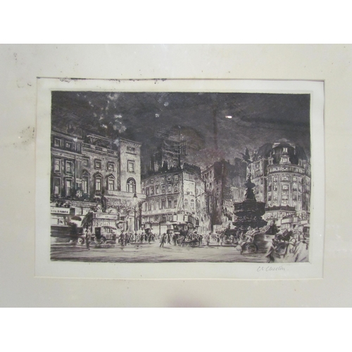 4331 - CHESTON, Charles Sidney (1882-1960) An early 20th Century etching of Picadilly Circus, 19cm x 28cm i... 