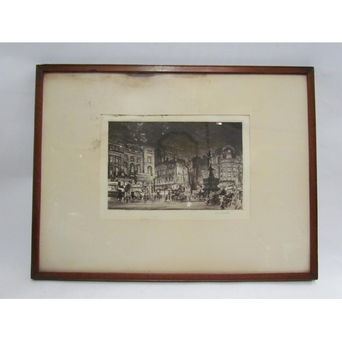 4331 - CHESTON, Charles Sidney (1882-1960) An early 20th Century etching of Picadilly Circus, 19cm x 28cm i... 