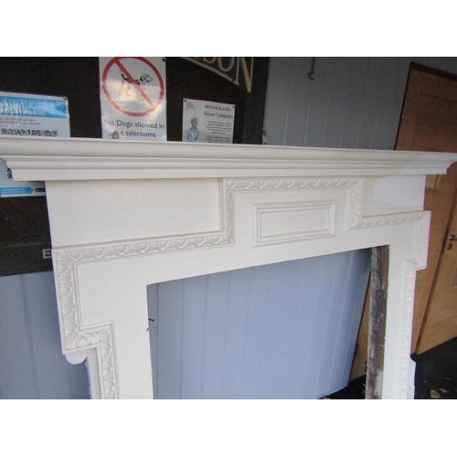 4039 - A Victorian painted oak fire surround, dated 1880             (R) £150