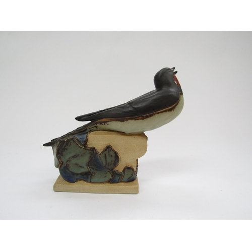 7003 - A Bing and Grondahl stoneware figure of a Swallow designed by Karl Otto-Johansen, No.7033 to base, 1... 