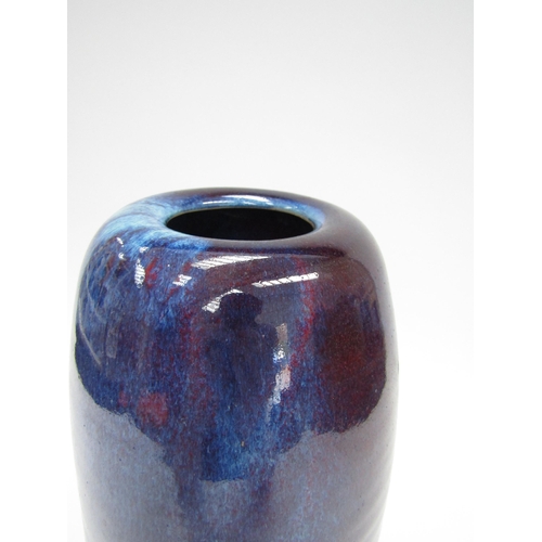 7088 - A large Dartington Pottery vase with blue glaze, impressed pottery seal to base, 32.5cm high