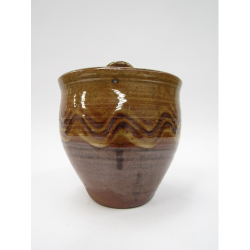 7102 - ARA CARDEW (b.1962) A Wenford Bridge wall vase with pottery and personal seals. 15cm high