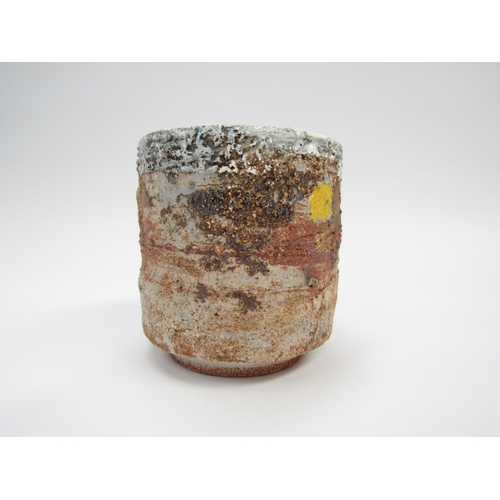 7110 - ROBIN WELCH (1936-2019) Robin Welch, studio pottery vase with hand painted abstract design and textu... 