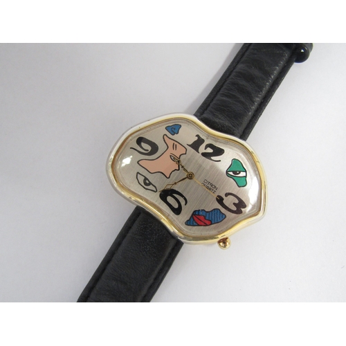 7258 - Salavdor Dali style surrealist melting clock wrist watch by Citron     (C)