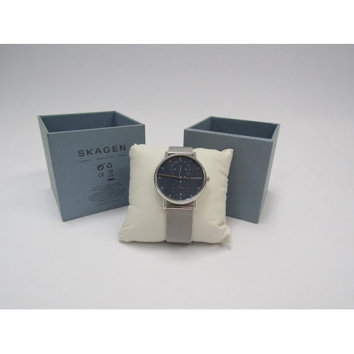 7264 - A Skagen Danish stainless steel men's wristwatch with multiple dials, in original box