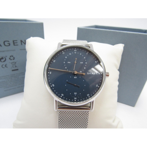 7264 - A Skagen Danish stainless steel men's wristwatch with multiple dials, in original box