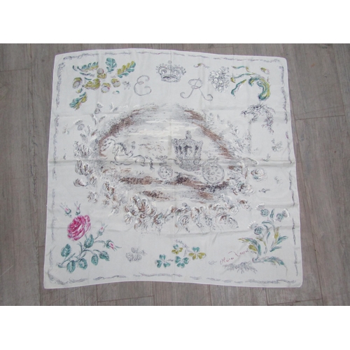 7265 - An Oliver Messel limited edition coronation scarf produced by Cresta Silks, 88cm square    (C)