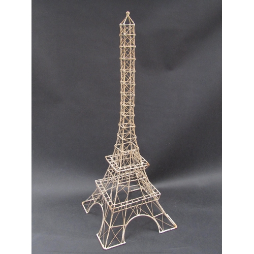 7506 - A mid 20th Century metalwork sculpture depicting the Eiffel Tower 76.5 high