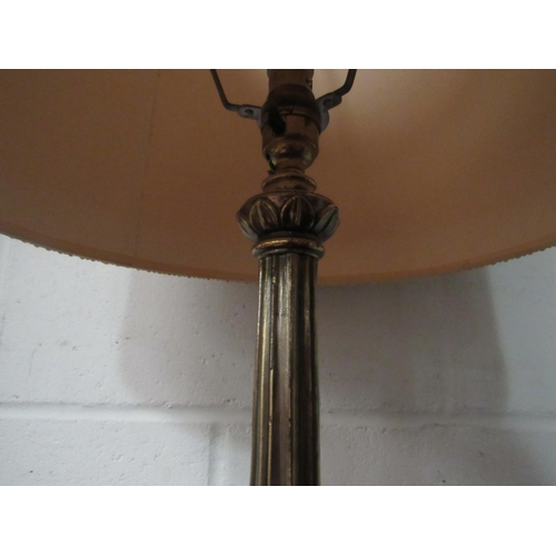 1006 - A brass classical style table lamp base with 1960’s shade    (E) £15-20