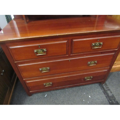 1063 - An Edwardian mahogany dressing chest, the tilt mirror over six drawers, 165cm high x 106cm wide x 52... 