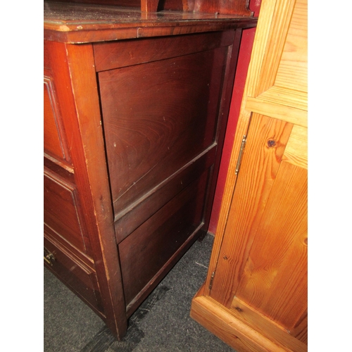 1063 - An Edwardian mahogany dressing chest, the tilt mirror over six drawers, 165cm high x 106cm wide x 52... 