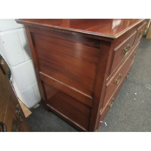 1063 - An Edwardian mahogany dressing chest, the tilt mirror over six drawers, 165cm high x 106cm wide x 52... 