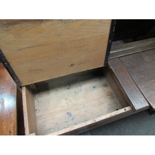 1093 - A 1920's/30's twin school desk, 66cm high x 102cm wide x 41cm deep