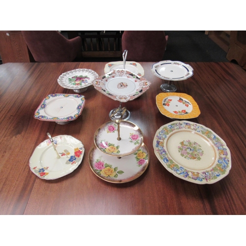 1095 - Various ceramic cake stands (9)