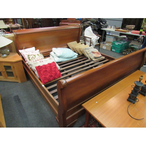 1148 - A modern super king size sleigh bed with slats