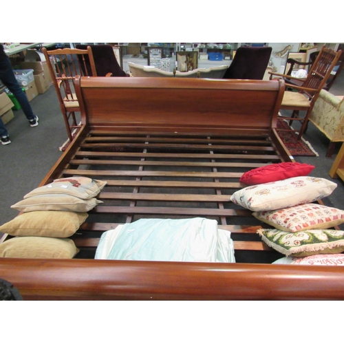 1148 - A modern super king size sleigh bed with slats