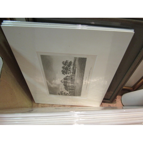 1217 - A box of 19th Century framed, mounted and other prints, frames, Shell posters etc   (R)  £0